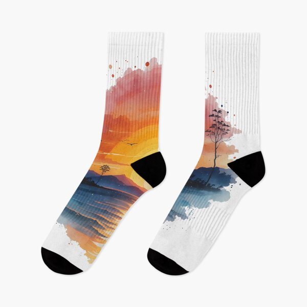 Item preview, Retro Watercolor Sunset designed and sold by AbstractIdeas.