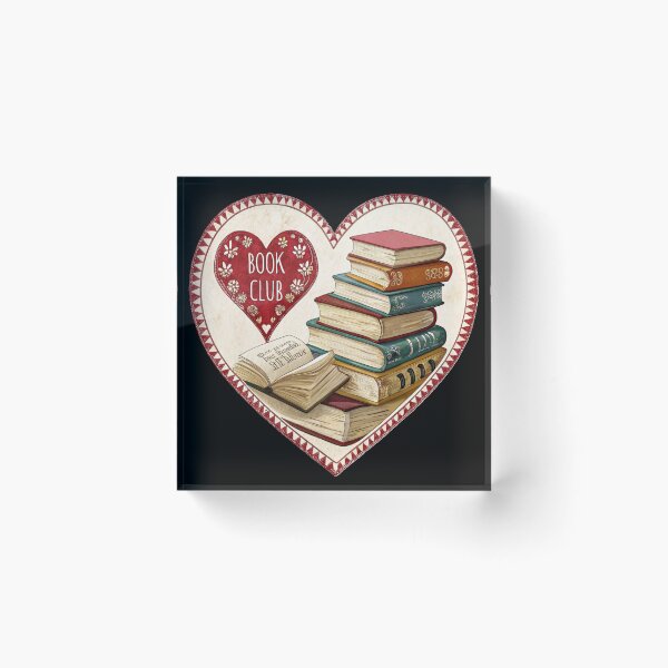 Item preview, Book Club Babe, Heart-shaped design with book stacks, Book Lover, Bibliophile, Bookworm, Book Addict, Reading Time designed and sold by PixelStoneDesign .