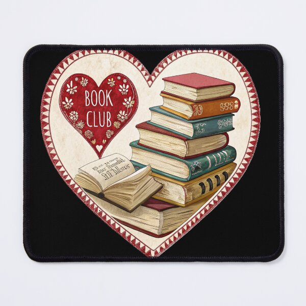 Item preview, Book Club Babe, Heart-shaped design with book stacks, Book Lover, Bibliophile, Bookworm, Book Addict, Reading Time designed and sold by PixelStoneDesign .