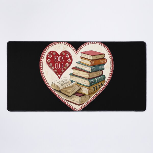 Item preview, Book Club Babe, Heart-shaped design with book stacks, Book Lover, Bibliophile, Bookworm, Book Addict, Reading Time designed and sold by PixelStoneDesign .