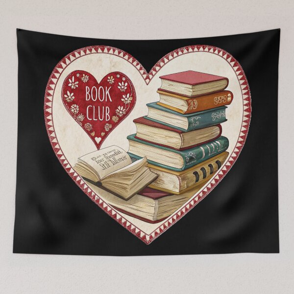 Item preview, Book Club Babe, Heart-shaped design with book stacks, Book Lover, Bibliophile, Bookworm, Book Addict, Reading Time designed and sold by PixelStoneDesign .