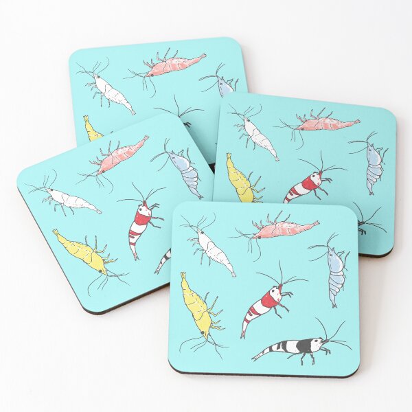 Item preview, Fancy Ornamental Aquarium Shrimp on Blue Background designed and sold by DeAnna Hickman.