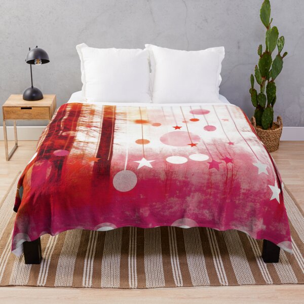 Item preview, Colorful abstract design with hanging shapes in a forest setting at dawn designed and sold by anytka.