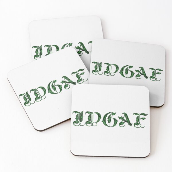 Item preview, Green IDGAF Elegant Calligraphy designed and sold by Skull Fern.
