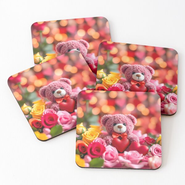 Item preview, Cute bear,flowers and hearts designed and sold by Designfs.