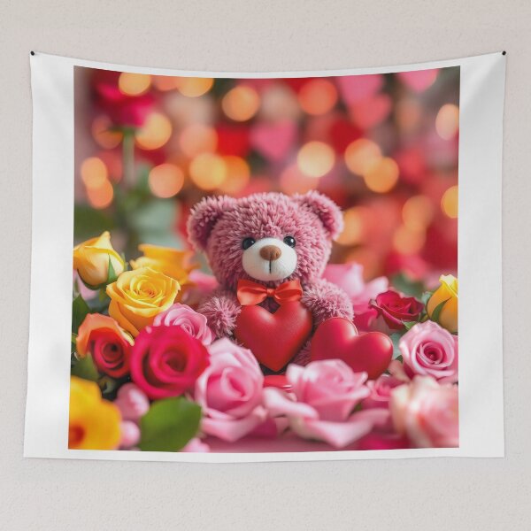 Item preview, Cute bear,flowers and hearts designed and sold by Designfs.