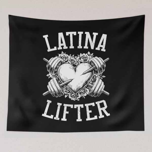 Item preview, Latina Lifter Spanish Gym Barbell Heart Hispanic Fitness designed and sold by GrandeDuc.