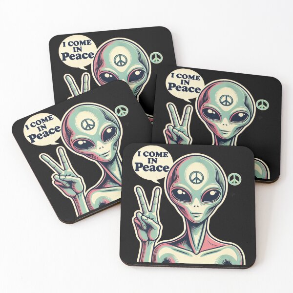 Item preview, I Come in Peace Alien designed and sold by Planetporridge.