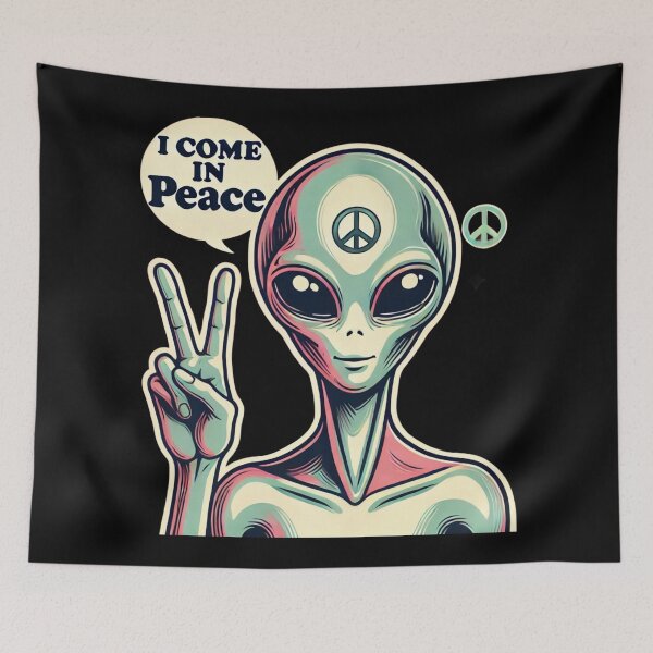 Item preview, I Come in Peace Alien designed and sold by Planetporridge.