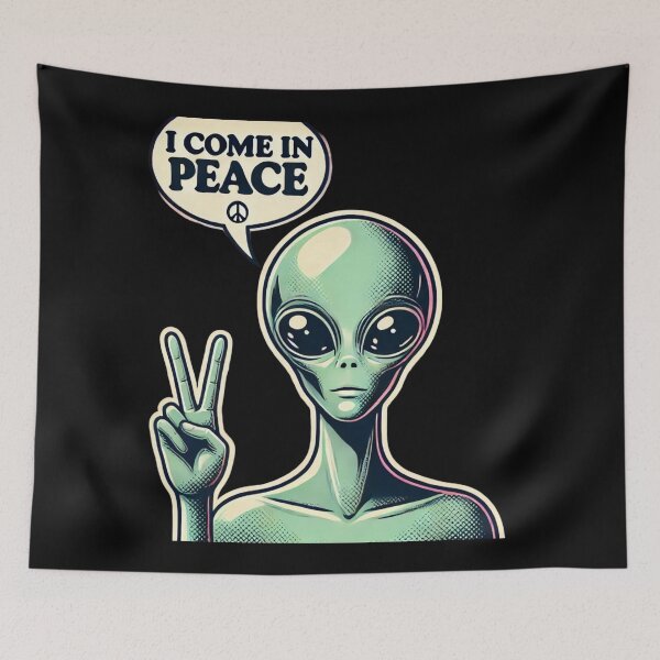 Item preview, I Come in Peace Alien Art designed and sold by Planetporridge.