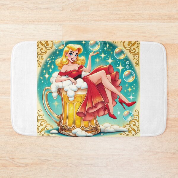 Item preview, Glamour Beer Girl – Retro Bar Design designed and sold by agazub90.