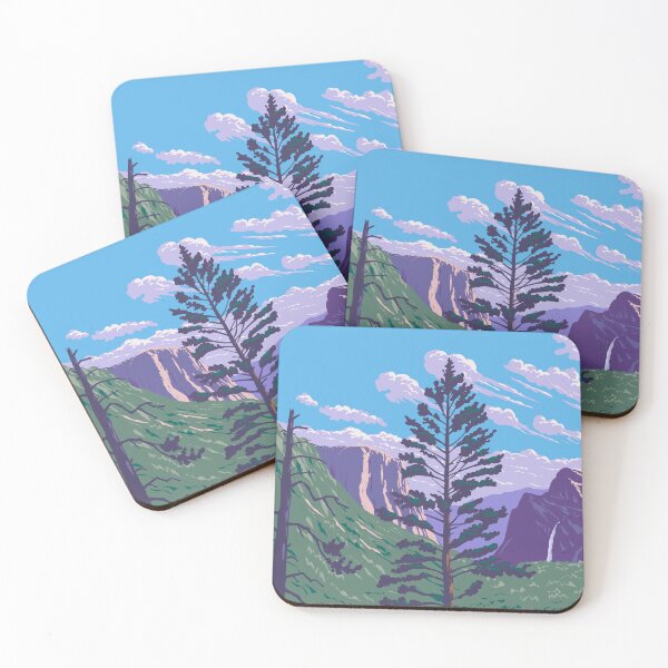 Item preview, Bridalveil Fall and El Capitan in Yosemite National Park WPA Poster Art designed and sold by patrimonio.