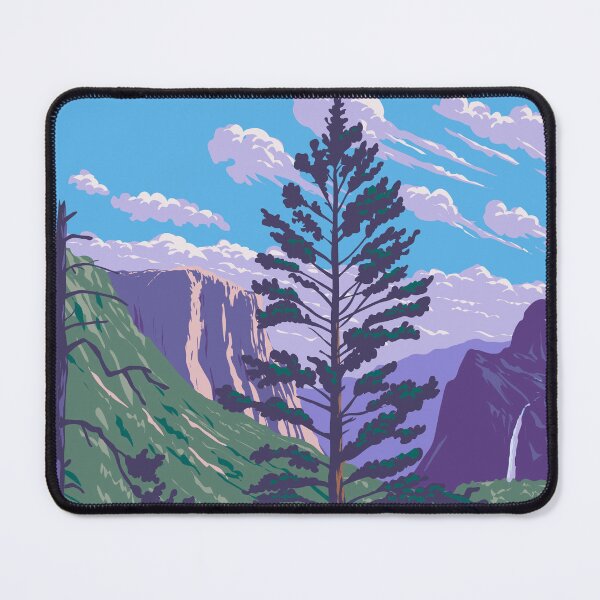 Item preview, Bridalveil Fall and El Capitan in Yosemite National Park WPA Poster Art designed and sold by patrimonio.