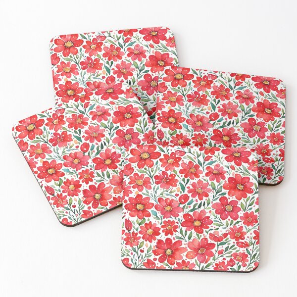 Item preview, Red florals in watercolor designed and sold by RishabhArts1.
