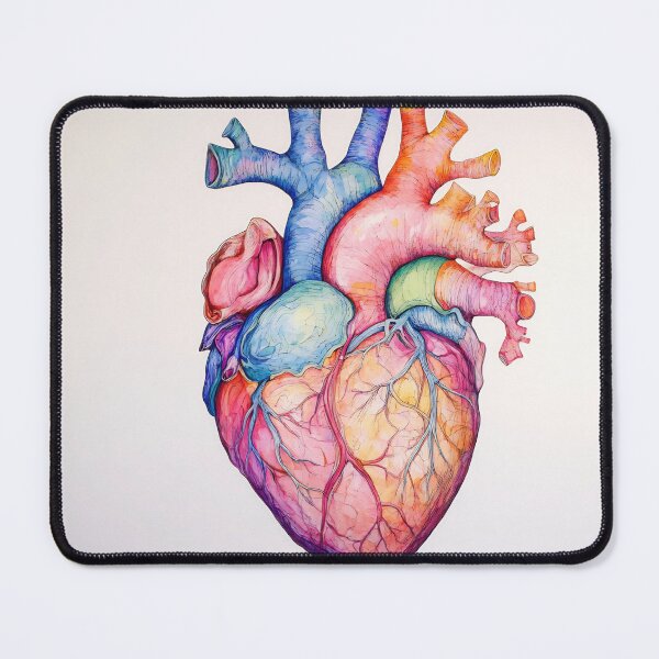 Item preview, A colorful heart illustration featuring intricate details of human anatomy against a plain background designed and sold by anytka.