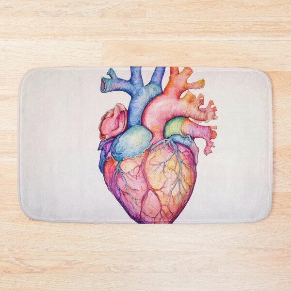 Item preview, A colorful heart illustration featuring intricate details of human anatomy against a plain background designed and sold by anytka.