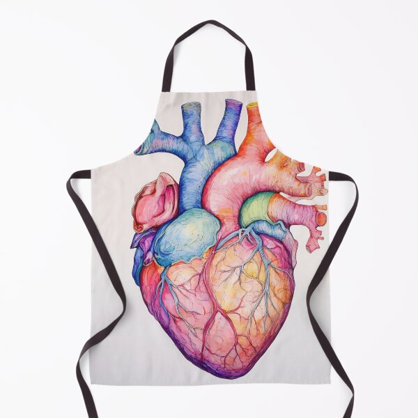 Item preview, A colorful heart illustration featuring intricate details of human anatomy against a plain background designed and sold by anytka.