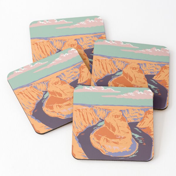Item preview, Horseshoe Bend in the East Rim of Grand Canyon Arizona WPA Poster Art designed and sold by patrimonio.