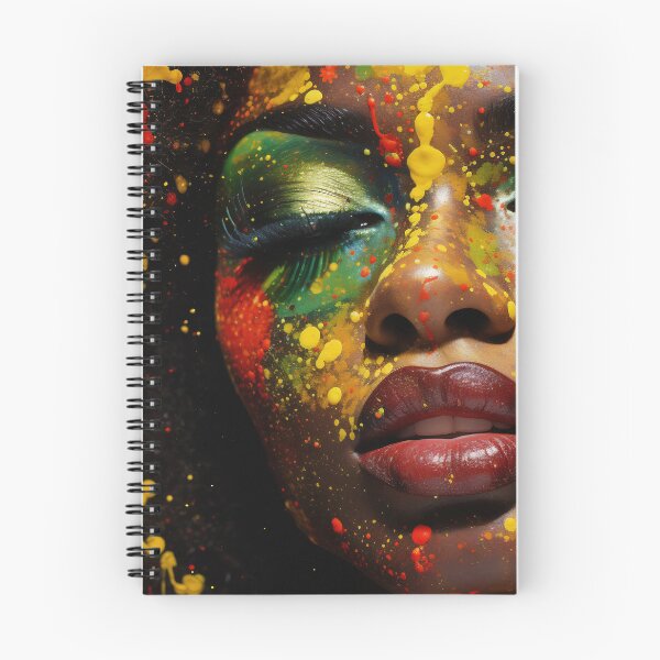 Item preview, Black woman macro portrait. African American History or Black History Month concept. Celebrated annually in February in the USA and Canada. Yellow, red, green colors designed and sold by anytka.