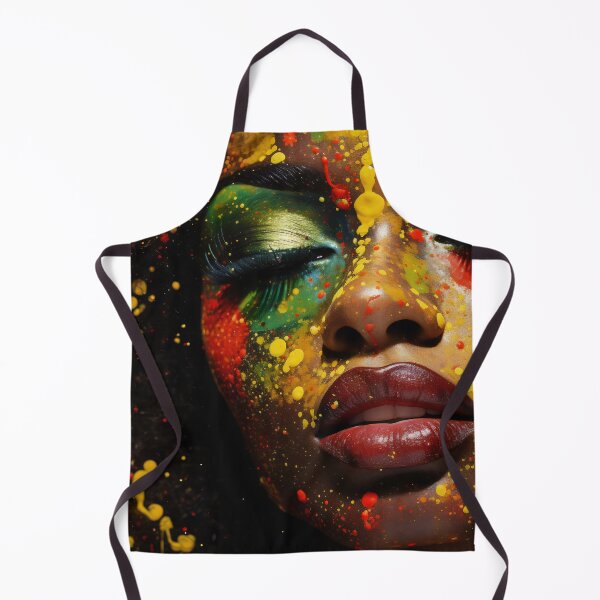 Item preview, Black woman macro portrait. African American History or Black History Month concept. Celebrated annually in February in the USA and Canada. Yellow, red, green colors designed and sold by anytka.