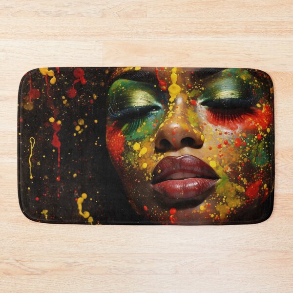 Item preview, Black woman macro portrait. African American History or Black History Month concept. Celebrated annually in February in the USA and Canada. Yellow, red, green colors designed and sold by anytka.