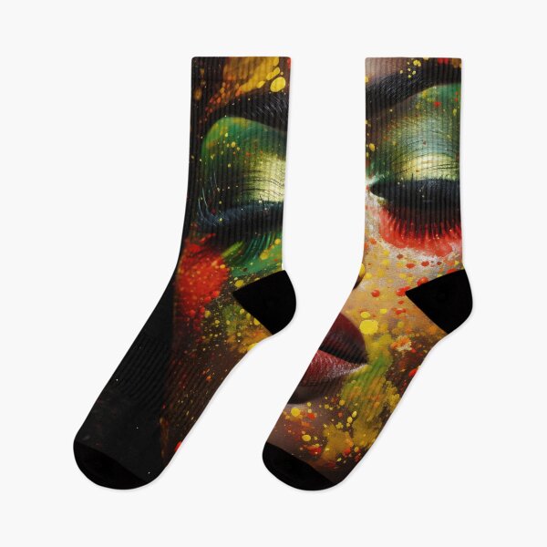 Item preview, Black woman macro portrait. African American History or Black History Month concept. Celebrated annually in February in the USA and Canada. Yellow, red, green colors designed and sold by anytka.