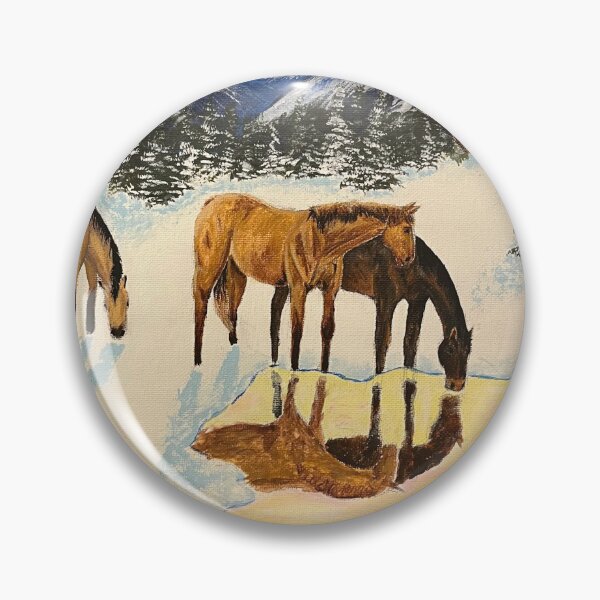 Item preview, Horses on a Mountain Winter Morning designed and sold by OldSoulArt.
