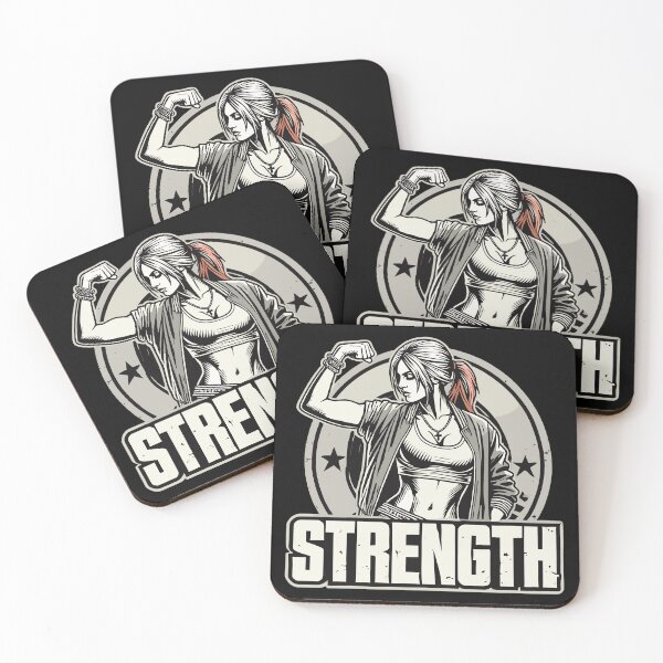 Item preview, Strength strong woman tenses arm on gift designed and sold by Pineapple-Tree.