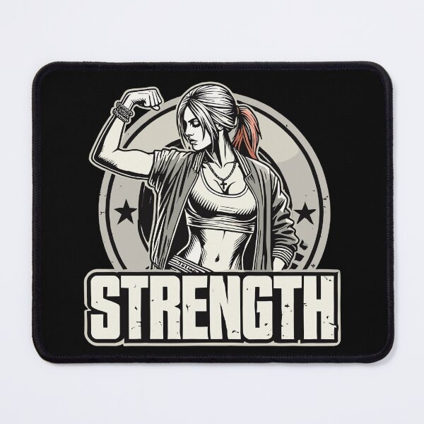 Item preview, Strength strong woman tenses arm on gift designed and sold by Pineapple-Tree.