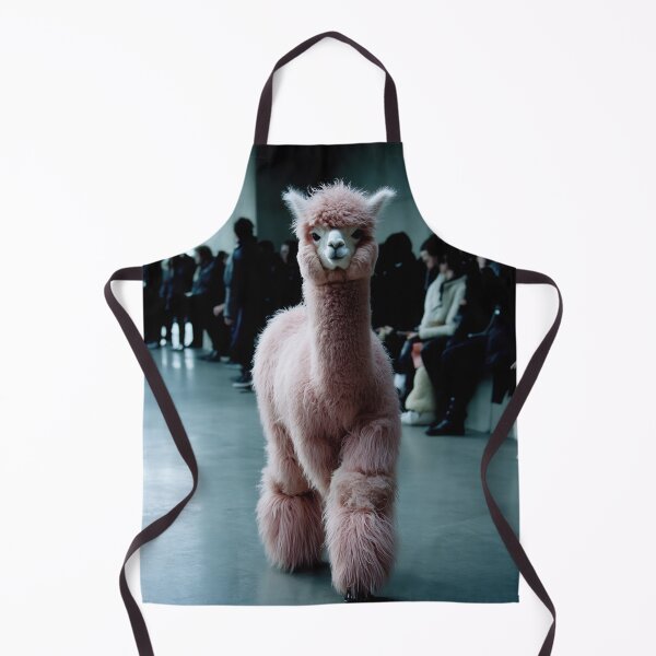Item preview, A pink alpaca walks gracefully down the runway during a fashion event showcasing unique designs in a modern venue designed and sold by anytka.