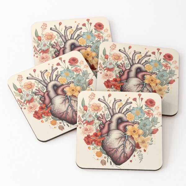 Item preview, Valentines day card. Anatomical heart with flowers. designed and sold by anytka.