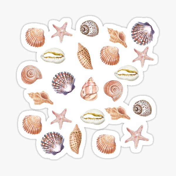 Aperçu de l'œuvre grille de plage de coquillages d'été créée et vendue par GoldValentine.