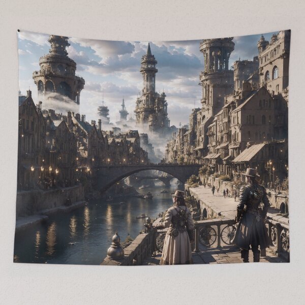 Item preview, Steampunk Cityscape designed and sold by tiamatdxv.