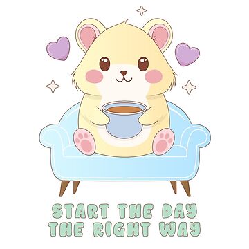 Artwork thumbnail, Cute Coffee Hamster | Start the Day by Cosy Fox