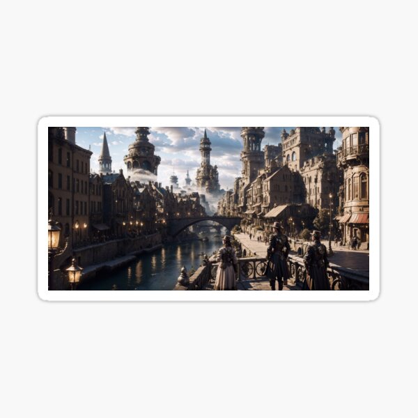 Item preview, Steampunk Cityscape designed and sold by tiamatdxv.