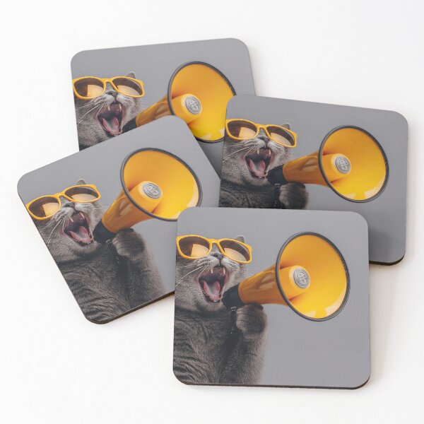 Item preview, Sunglasses cat with megaphone designed and sold by anytka.
