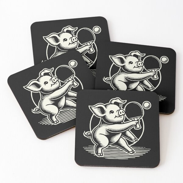 Item preview, Funny Table Tennis Pig Cute Motif designed and sold by LuminOrb.