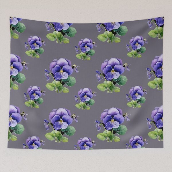 Item preview, February's Dream Child: A delicate pattern featuring clusters of violets, symbolizing humility and faithfulness. designed and sold by Grang Art Artistic Designs.