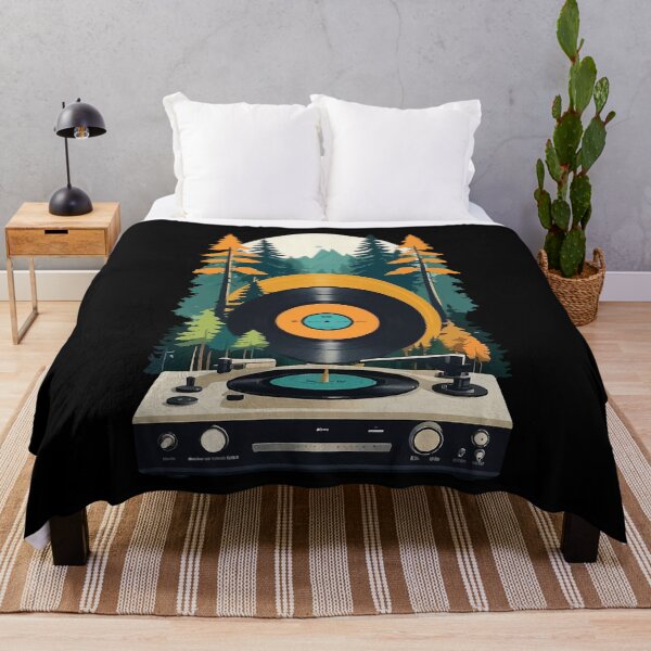 Item preview, Retro Music Scene Record Player Forest Design designed and sold by LuminOrb.