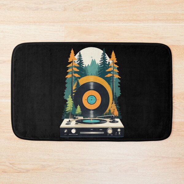 Item preview, Retro Music Scene Record Player Forest Design designed and sold by LuminOrb.