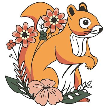 Artwork thumbnail, Floral Squirrel Motif by Cosy Fox