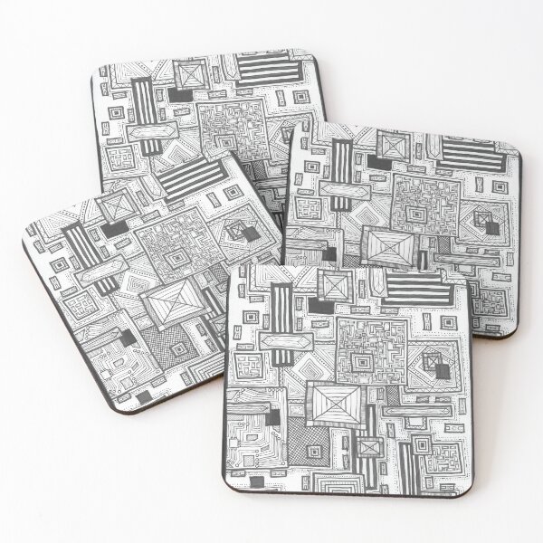 Item preview, Doodle of square city designed and sold by jonnygreatbrow.