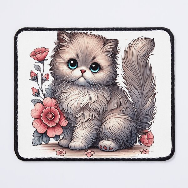 Item preview, Cute fluffy Persian kitten with flowers designed and sold by nicnacc.