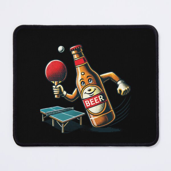 Item preview, Funny Beer Bottle Playing Ping Pong designed and sold by LuminOrb.