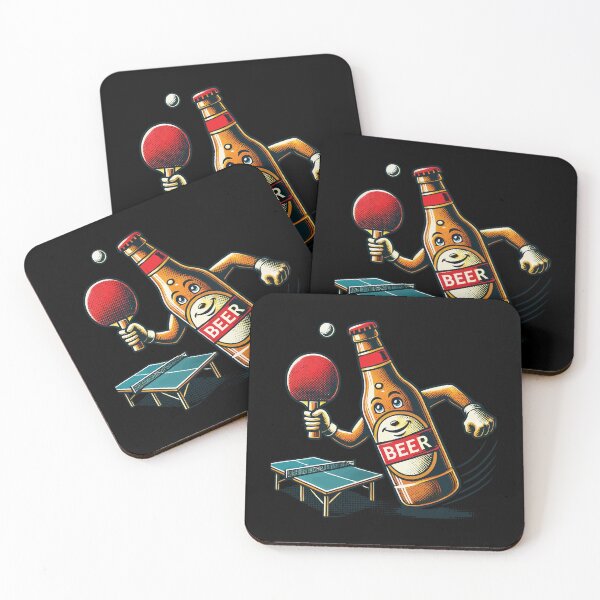 Item preview, Funny Beer Bottle Playing Ping Pong designed and sold by LuminOrb.