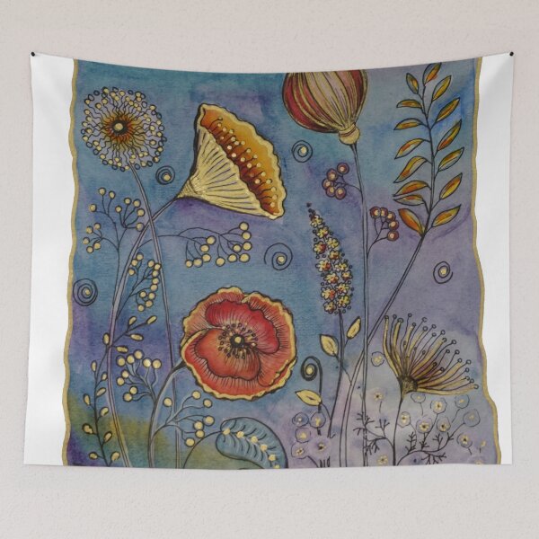 Item preview, Golden Blooms and Wild Poppies – Nature-Inspired Watercolor Art by Oksana Kytaieva designed and sold by NatashaSokolova.