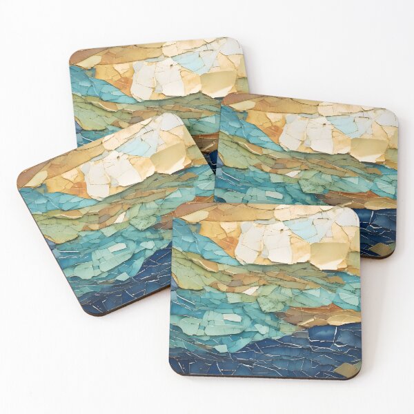 Item preview, Cracked paint layers in shades of blue, green, brown, and white create a textured, abstract, and weathered surface designed and sold by homydesign.
