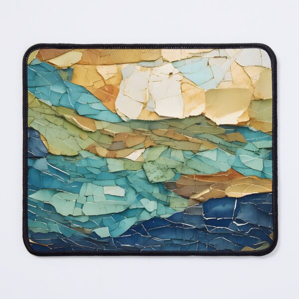 Item preview, Cracked paint layers in shades of blue, green, brown, and white create a textured, abstract, and weathered surface designed and sold by homydesign.