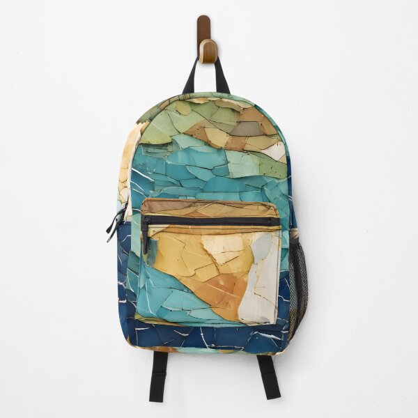 Item preview, Cracked paint layers in shades of blue, green, brown, and white create a textured, abstract, and weathered surface designed and sold by homydesign.