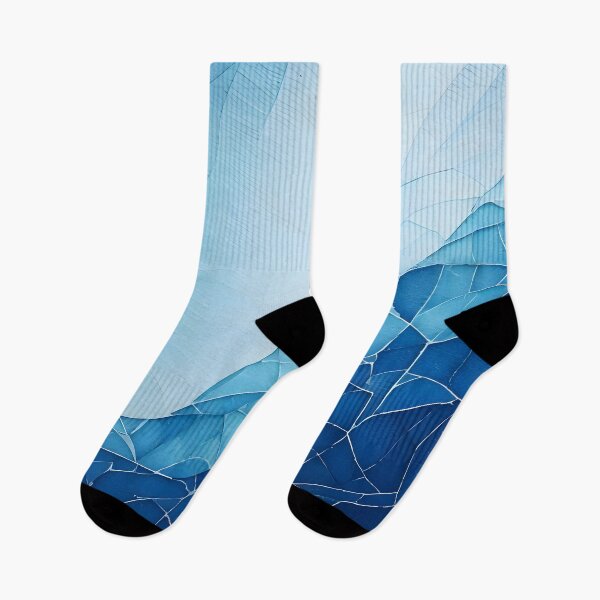 Item preview, Abstract depiction of waves or ice with fractured, geometric patterns in shades of blue and white designed and sold by homydesign.